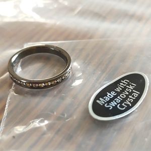 Clear Swarovski Crystal Ring, Sz 7.5